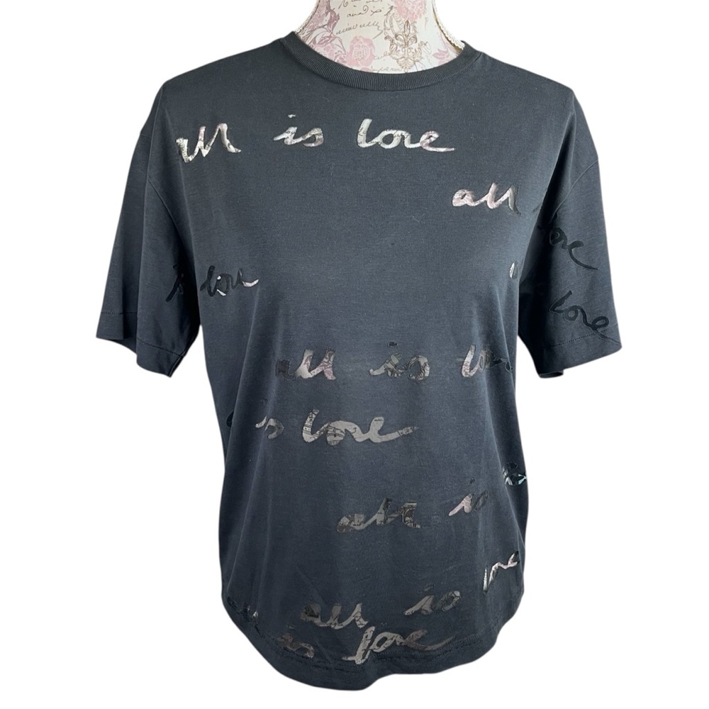 Stella McCartney All Is Love Burnout T-Shirt Black Medium Short Sleeve Designer